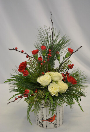 Cardinal Planter Bouquet