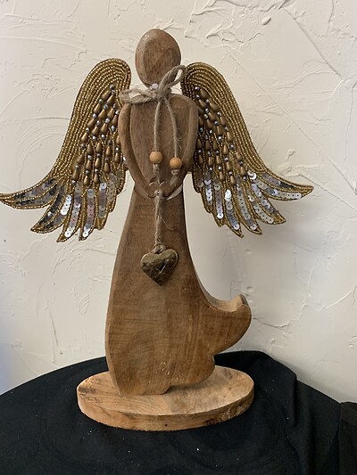 15&quot; Woodland Angel Decor Beaded
