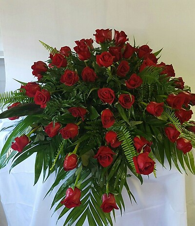 Red Rose Casket Spray