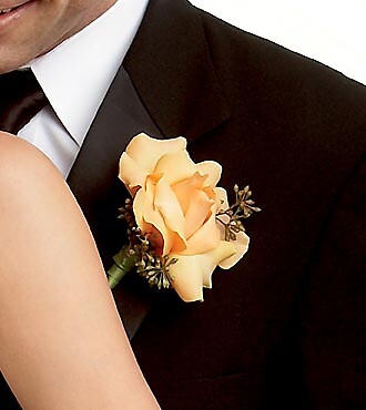 Peach Waterfall Boutonniere