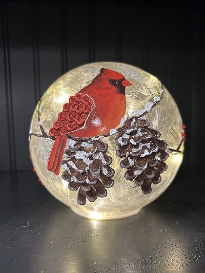 Lighted Cardinal Globe