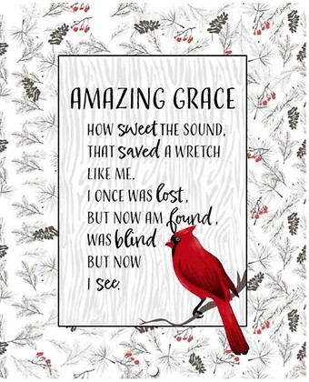 Amazing Grace Cardinal Quilted Throw
